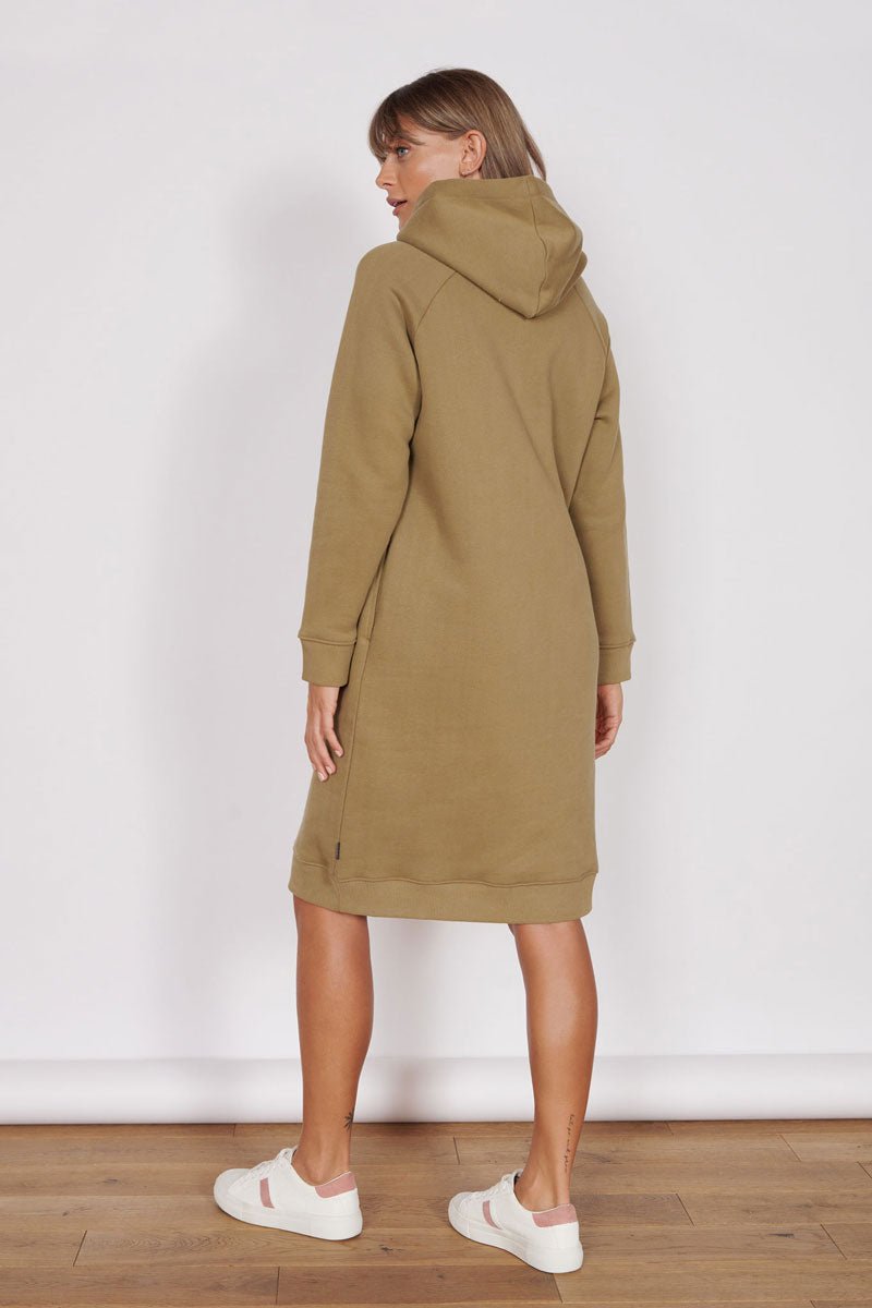 Adrienne Khaki Longline Sweater Dress